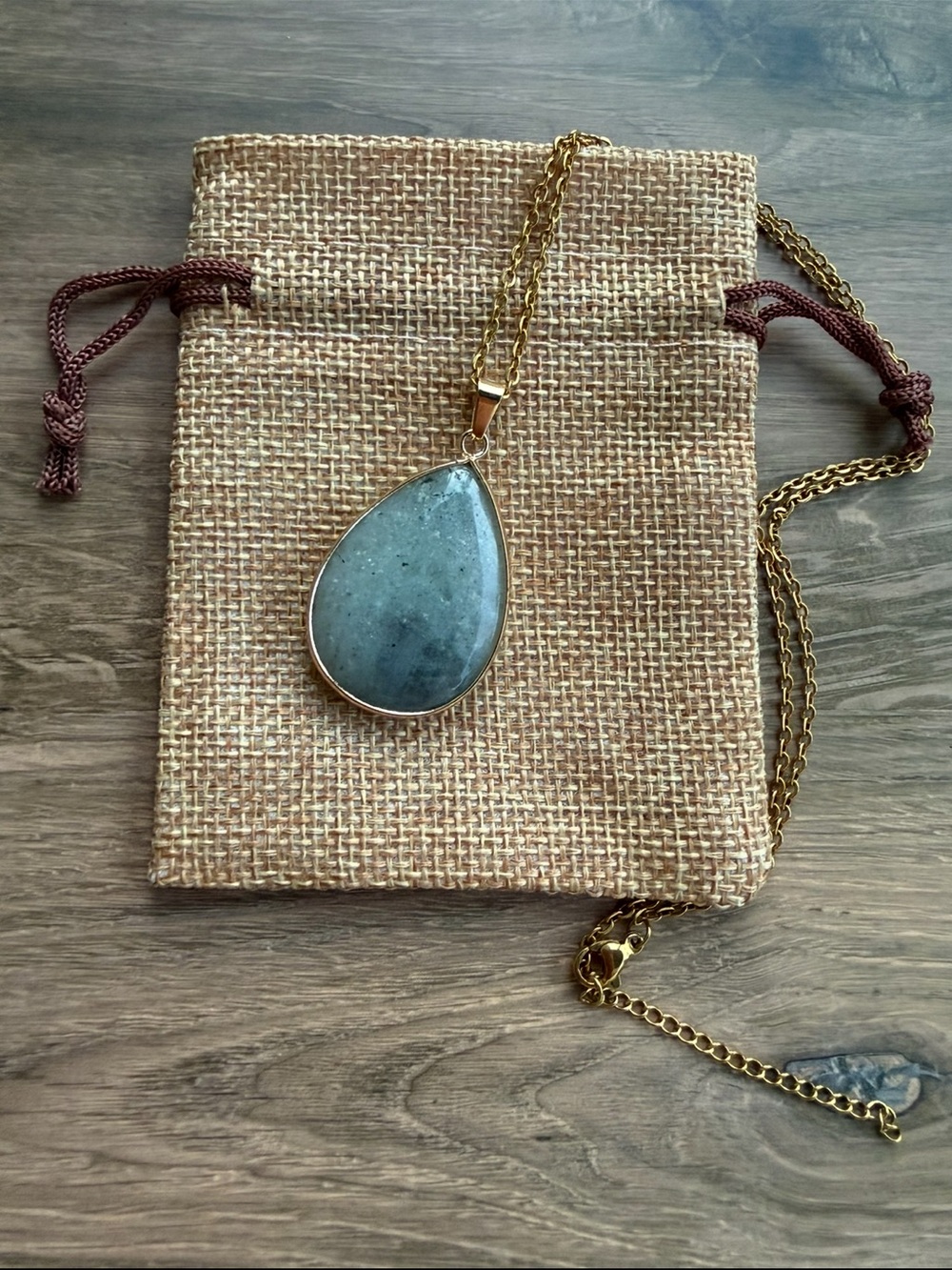 BrandNew Labradorite Pendant with Gold plated Chain Gold Labradorite Necklace